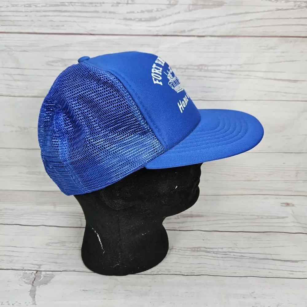 Vintage Fort Knox Hat Home Of Armor Trucker Foam Mesh Adjustable Snapback Blue